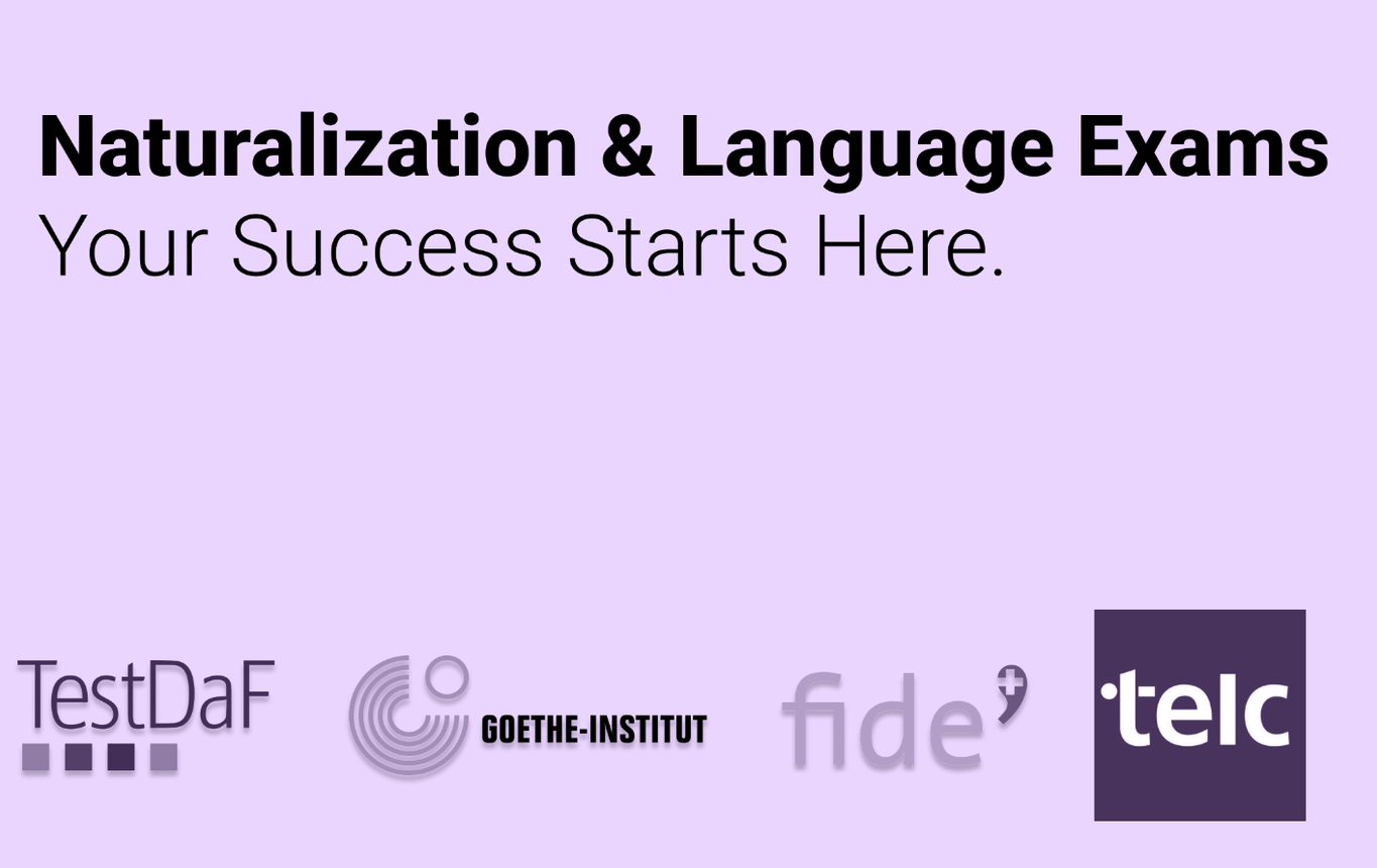 Online German exam preparation – telc, Goethe Certificate, TestDaF, German & Swiss citizenship, FSP for doctors