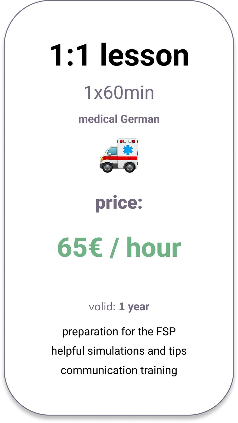 German for doctors, FSP preparation